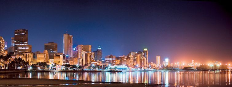 Durban's beachfront at night