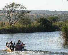 A game and bird-watching cruise at Bonamanzi Game Reserve