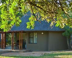 A guest rondavel in Pretoriuskop Rest Camp in South Africa's Kruger National Park.