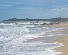 A section of the mostly sandy Southbroom coastline on the KwaZulu-Natal South Coast in South Africa.