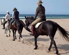Horse-riding on the beach near St. Lucia on the KwaZulu-Natal North Coast.
